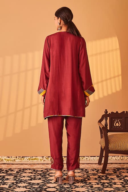 BO Tree Rukhsar Zardozi Placement Embroidered Kurta & Pant Set 