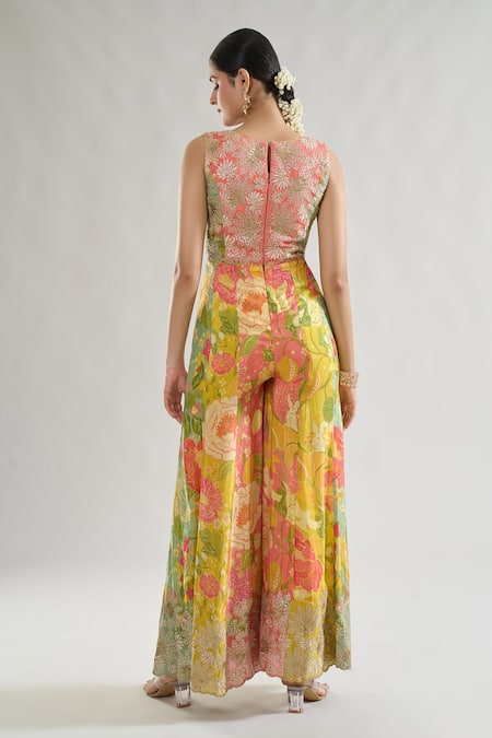 Gopi Vaid Ekya Embroidered Bodice Jumpsuit 