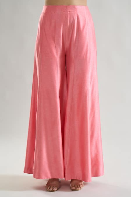 Buy_Gopi Vaid_Pink Organza, Satin, Tussar Gota Patti, Pakhi Embroidered Jacket With Pant 