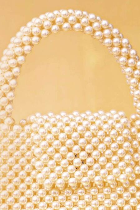 Buy Amyra Off White Pearls Lenora Embellished Bag Online at Aza Fashions Buy_Amyra_Off White Pearls Lenora Embellished Bag _Online_at_Aza_Fashions
