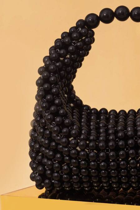 Buy_Amyra_Black Pearls Zia Square Bag _Online_at_Aza_Fashions