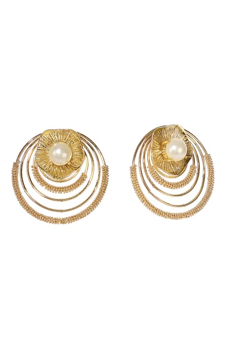 Itrana Lotus Carved Studs 