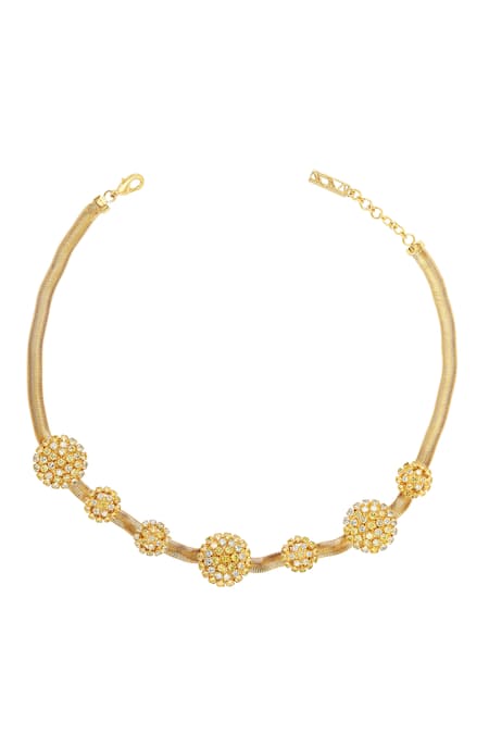 ITRANA Gold Plated Zircon Herd Of The Sun Necklace 