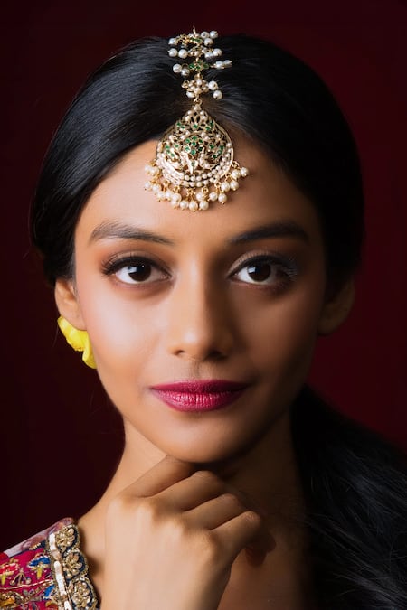 Queens Jewels Opulent Pearl Jadau Maangtikka 