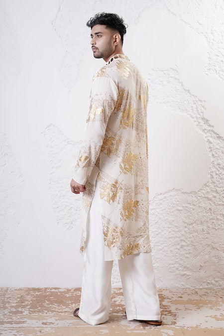 Shwetanga Foil Print Kurta & Pant Set 