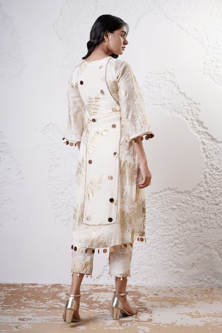 Shwetanga Foil Print Kurta & Pant Set 