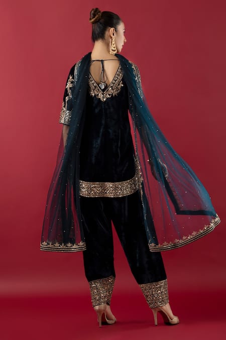 Raj Arora Zari & Sequin Embroidered Kurta Salwar Set 