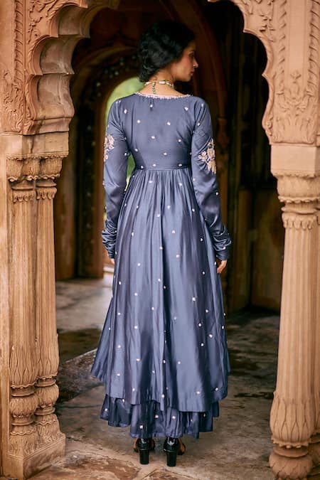 Paulmi And Harsh Zardozi Butti Embroidered Anarkali Skirt Set 