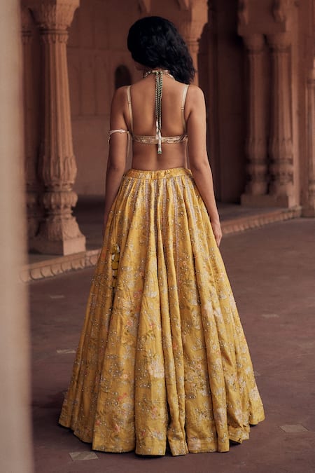 Paulmi And Harsh Floral Woven Lehenga & Blouse Set 