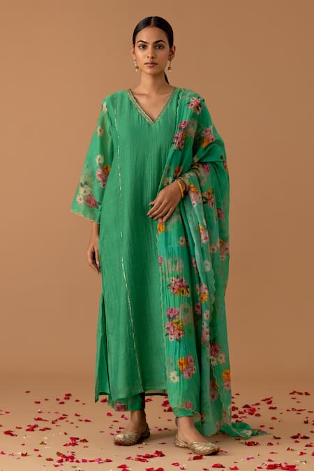 Juanita by Shubhda Floral Sleeve Printed Kurta Set 