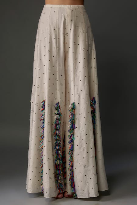 Buy_Payal Singhal_Off White Georgette, Silk Mirrors, Kutch Bloom Embroidered Choli With Sharara _Online_at_Aza_Fashions