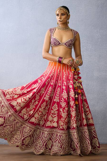 Torani_Pink Organza, Net Zari, Saroj Naimisha Zardozi Embroidered Bridal Lehenga Set_Online_at_Aza_Fashions
