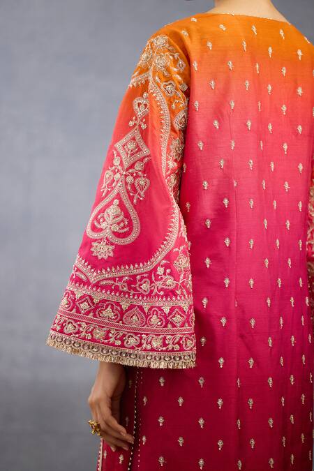 Torani Pink Organza, Jersey Sequins, Beads, Zari, Saroj Aashvi Zardozi Kurta Set at Aza Fashions Torani_Pink Organza, Jersey Sequins, Beads, Zari, Saroj Aashvi Zardozi Kurta Set _at_Aza_Fashions