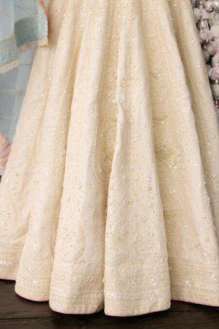 Buy Torani Ivory Organza, Net, Jersey Sequins, Kumuda Birajini Threadwork Lehenga Set Online at Aza Fashions Buy_Torani_Ivory Organza, Net, Jersey Sequins, Kumuda Birajini Threadwork Lehenga Set _Online_at_Aza_Fashions