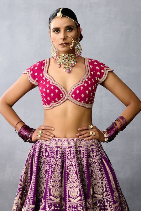 Shop Torani Purple Organza, Net, Chandramalli Ka Manmayi Embroidered Bridal Lehenga Set Online at Aza Fashions Shop_Torani_Purple Organza, Net, Chandramalli Ka Manmayi Embroidered Bridal Lehenga Set _Online_at_Aza_Fashions