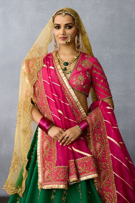 Torani Green Organza, Net Sequins, Embroidery, Zari Mayuri Srisa Bridal Lehenga Set at Aza Fashions Torani_Green Organza, Net Sequins, Embroidery, Zari Mayuri Srisa Bridal Lehenga Set _at_Aza_Fashions