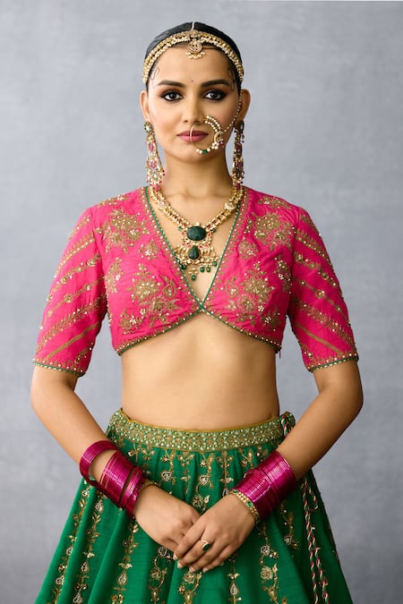 Buy Torani Green Organza, Net Sequins, Embroidery, Zari Mayuri Srisa Bridal Lehenga Set Buy_Torani_Green Organza, Net Sequins, Embroidery, Zari Mayuri Srisa Bridal Lehenga Set