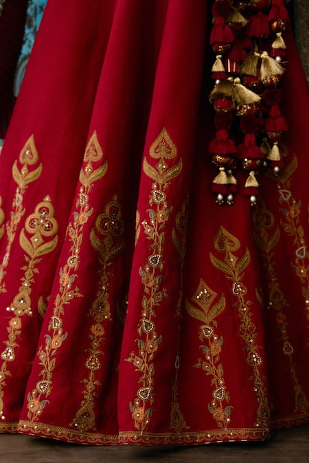 Buy Torani Red Organza, Net Sequins, Saroj Shreeja Bridal Peplum Blouse Lehenga Set Online at Aza Fashions Buy_Torani_Red Organza, Net Sequins, Saroj Shreeja Bridal Peplum Blouse Lehenga Set _Online_at_Aza_Fashions