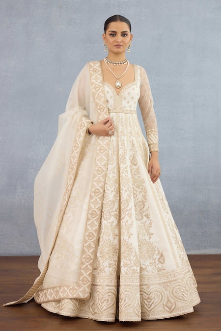 Torani Maahe Runa Lotus Vine Embroidered Anarkali With Dupatta 