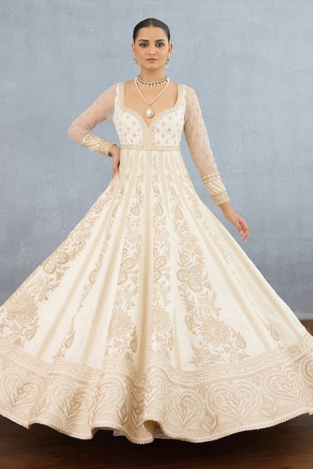 Buy Torani Ivory Jersey Diamonds, Embroidery Maahe Runa Lotus Vine Anarkali With Dupatta Online at Aza Fashions Buy_Torani_Ivory Jersey Diamonds, Embroidery Maahe Runa Lotus Vine Anarkali With Dupatta _Online_at_Aza_Fashions