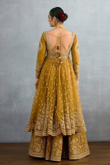Torani Yellow Silk, Jersey, Net Sequins, Embroidery Mehre Raazi Anarkali Lehenga Set at Aza Fashions Torani_Yellow Silk, Jersey, Net Sequins, Embroidery Mehre Raazi Anarkali Lehenga Set _at_Aza_Fashions