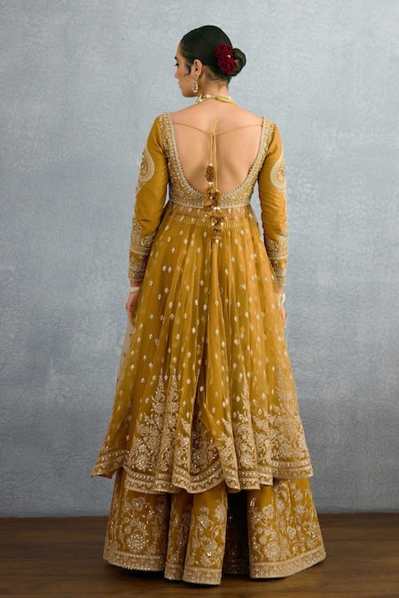 Shop Torani Yellow Silk, Jersey, Net Sequins, Embroidery Mehre Raazi Anarkali Lehenga Set at Aza Fashions Shop_Torani_Yellow Silk, Jersey, Net Sequins, Embroidery Mehre Raazi Anarkali Lehenga Set _at_Aza_Fashions