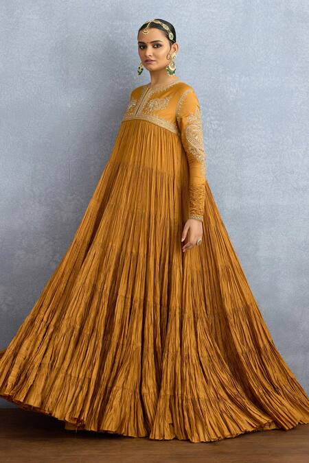 Buy Torani Yellow Muslin, Silk Embroidery, Mehre Minaj Floral Heart Anarkali With Dupatta Online at Aza Fashions Buy_Torani_Yellow Muslin, Silk Embroidery, Mehre Minaj Floral Heart Anarkali With Dupatta _Online_at_Aza_Fashions