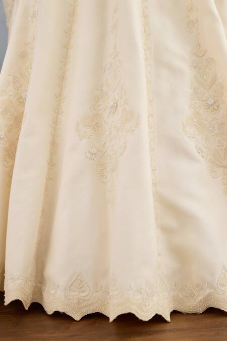 Torani Ivory Organza, Jersey Beads, Zari, Pearls Mehre Zara Embroidered Lehenga Set Online at Aza Fashions Torani_Ivory Organza, Jersey Beads, Zari, Pearls Mehre Zara Embroidered Lehenga Set _Online_at_Aza_Fashions