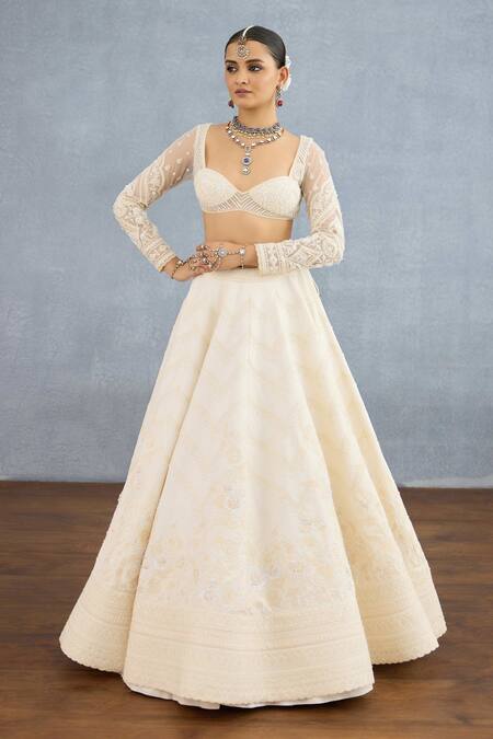 Torani Ivory Organza, Jersey Pearls, Beads, Zari Maahe Saahiba Embroidered Lehenga Set Online at Aza Fashions Torani_Ivory Organza, Jersey Pearls, Beads, Zari Maahe Saahiba Embroidered Lehenga Set _Online_at_Aza_Fashions