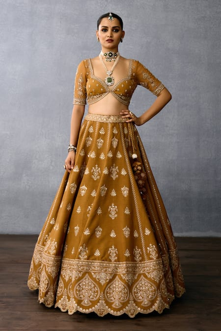 Torani Yellow Jersey, Silk Zari, Sequins, Pearls Mehre Begum Embroidered Lehenga Set Online at Aza Fashions Torani_Yellow Jersey, Silk Zari, Sequins, Pearls Mehre Begum Embroidered Lehenga Set _Online_at_Aza_Fashions