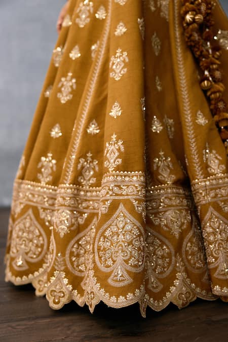 Buy Torani Yellow Jersey, Silk Zari, Sequins, Pearls Mehre Begum Embroidered Lehenga Set Online at Aza Fashions Buy_Torani_Yellow Jersey, Silk Zari, Sequins, Pearls Mehre Begum Embroidered Lehenga Set _Online_at_Aza_Fashions