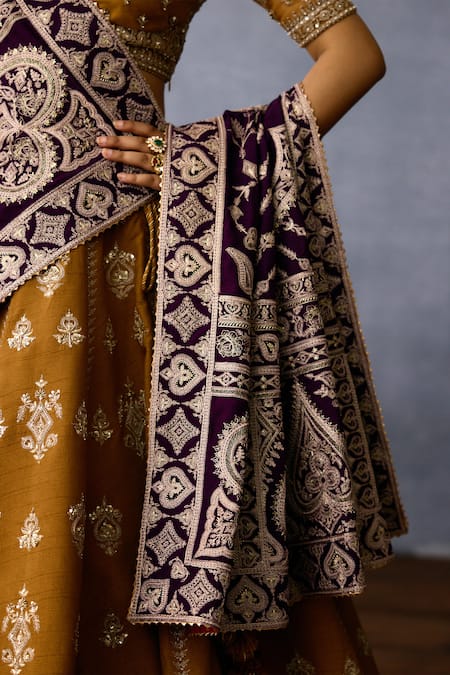 Torani Yellow Jersey, Silk Zari, Sequins, Pearls Mehre Begum Embroidered Lehenga Set at Aza Fashions Torani_Yellow Jersey, Silk Zari, Sequins, Pearls Mehre Begum Embroidered Lehenga Set _at_Aza_Fashions