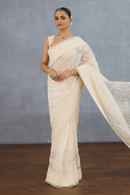 Buy Torani Ivory Organza Sequins, Embroidery Maahe Ilina Saree Online at Aza Fashions Buy_Torani_Ivory Organza Sequins, Embroidery Maahe Ilina Saree _Online_at_Aza_Fashions
