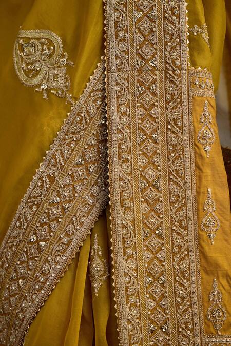 Buy Torani Yellow Organza, Silk Zari, Sequins Mehre Iman Embroidered Saree Online at Aza Fashions Buy_Torani_Yellow Organza, Silk Zari, Sequins Mehre Iman Embroidered Saree _Online_at_Aza_Fashions