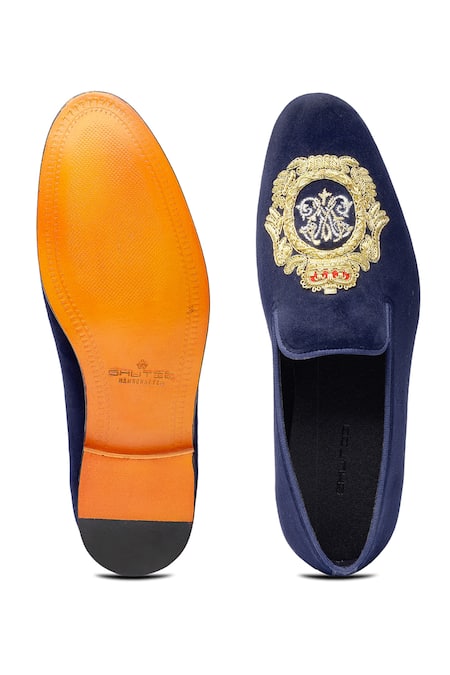 Shutiq Javar Crest Zardozi Embroidered Shoes 