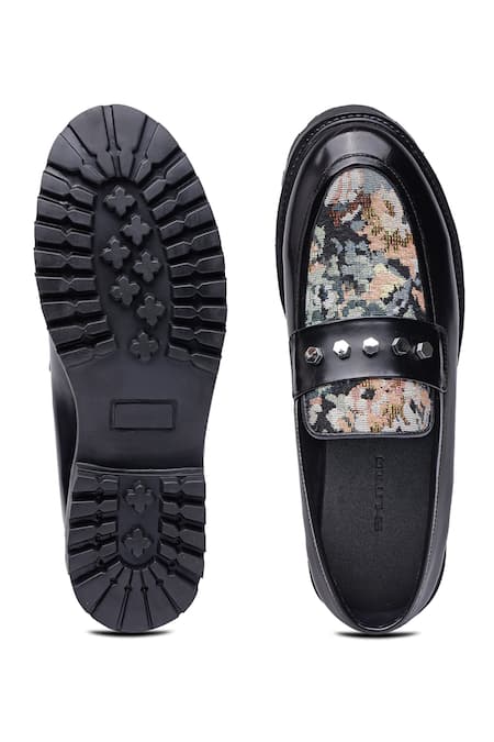 Shop_Shutiq_Black Embellished Kizbara Stud Shoes _at_Aza_Fashions