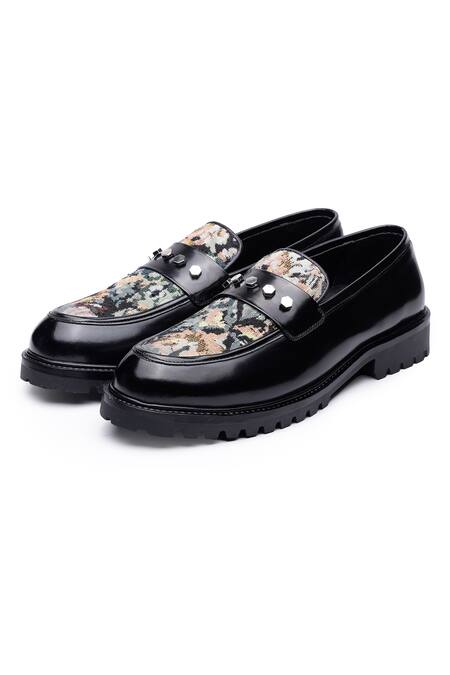 Shutiq_Black Embellished Kizbara Stud Shoes _Online_at_Aza_Fashions