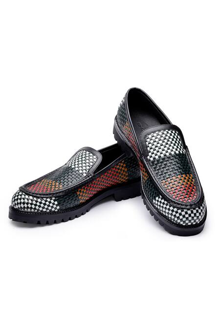 SHUTIQ Perri Leather Woven Shoes 