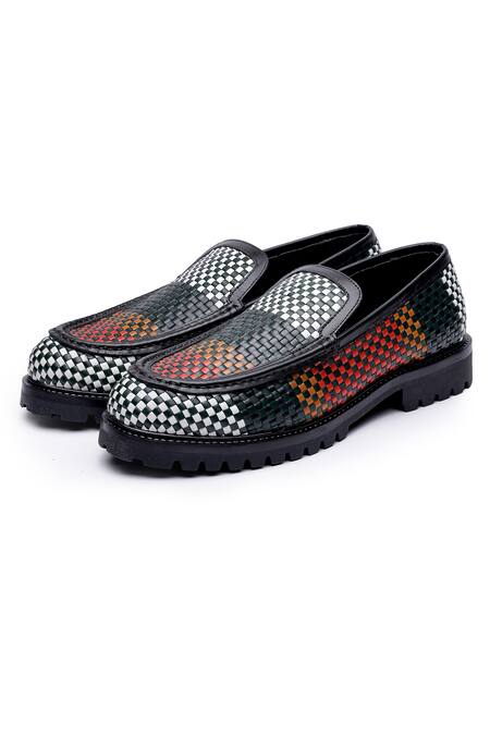 Shutiq_Multi Color Woven Perri Leather Shoes _Online_at_Aza_Fashions