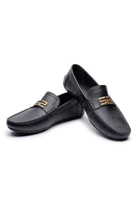 SHUTIQ SS Leather Embellished Loafers 