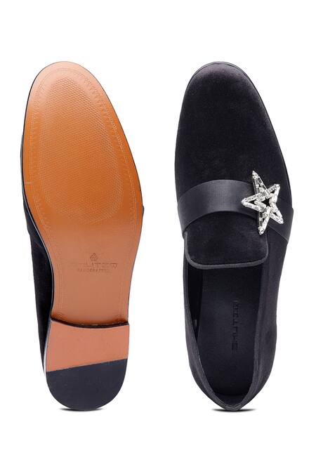 Shop_Shutiq_Black Embellished Star Cummerbund Shoes _at_Aza_Fashions