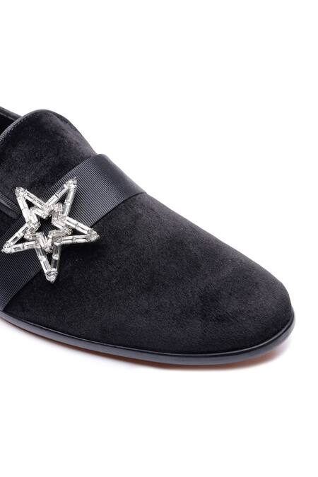 Shop_Shutiq_Black Embellished Star Cummerbund Shoes _Online_at_Aza_Fashions