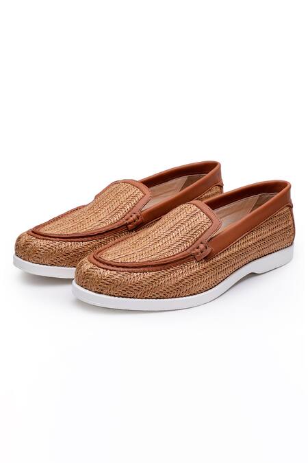 Buy Shutiq Brown Bere Otimo Jute Weave Design Slip On Shoes Online at Aza Fashions Buy_Shutiq_Brown Bere Otimo Jute Weave Design Slip On Shoes _Online_at_Aza_Fashions