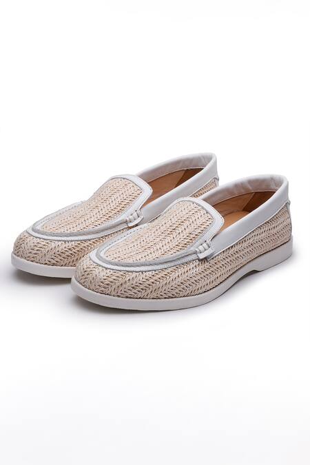 Buy Shutiq Ivory Bere Otimo Jute Weave Textured Slip On Shoes Online at Aza Fashions Buy_Shutiq_Ivory Bere Otimo Jute Weave Textured Slip On Shoes _Online_at_Aza_Fashions
