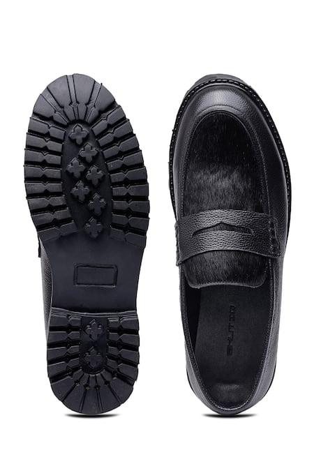 Shop_Shutiq_Black Canos Pony Hair Detail Shoes _at_Aza_Fashions