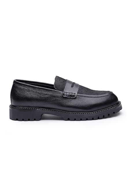 Buy_Shutiq_Black Canos Pony Hair Detail Shoes _Online_at_Aza_Fashions