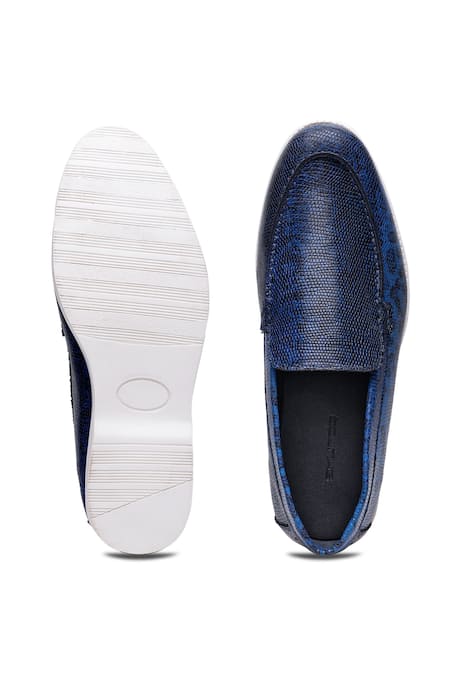 Shop_Shutiq_Blue Feline Animal Skin Embossed Loafers _at_Aza_Fashions