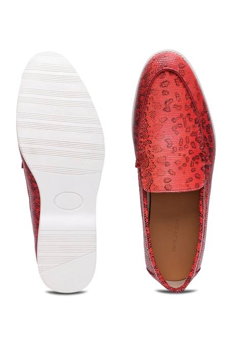Shutiq Feline Animal Skin Embossed Slip On Loafers 