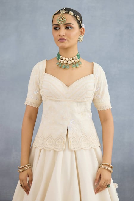Torani Ivory Organza, Jersey Sequins, Maahe Sanyah Threadwork Bridal Lehenga Set at Aza Fashions Torani_Ivory Organza, Jersey Sequins, Maahe Sanyah Threadwork Bridal Lehenga Set _at_Aza_Fashions