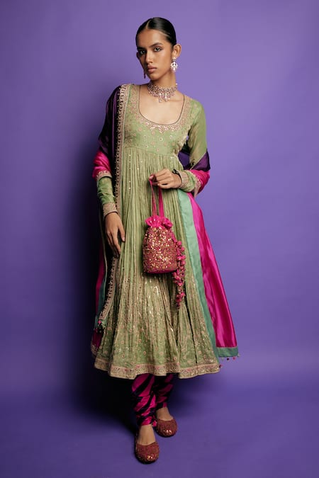 Buy Punit Balana Green Lycra, Organza, Silk, Tissue Embroidery, Sequins Marodi Anarkali Set Online at Aza Fashions Buy_Punit Balana_Green Lycra, Organza, Silk, Tissue Embroidery, Sequins Marodi Anarkali Set _Online_at_Aza_Fashions